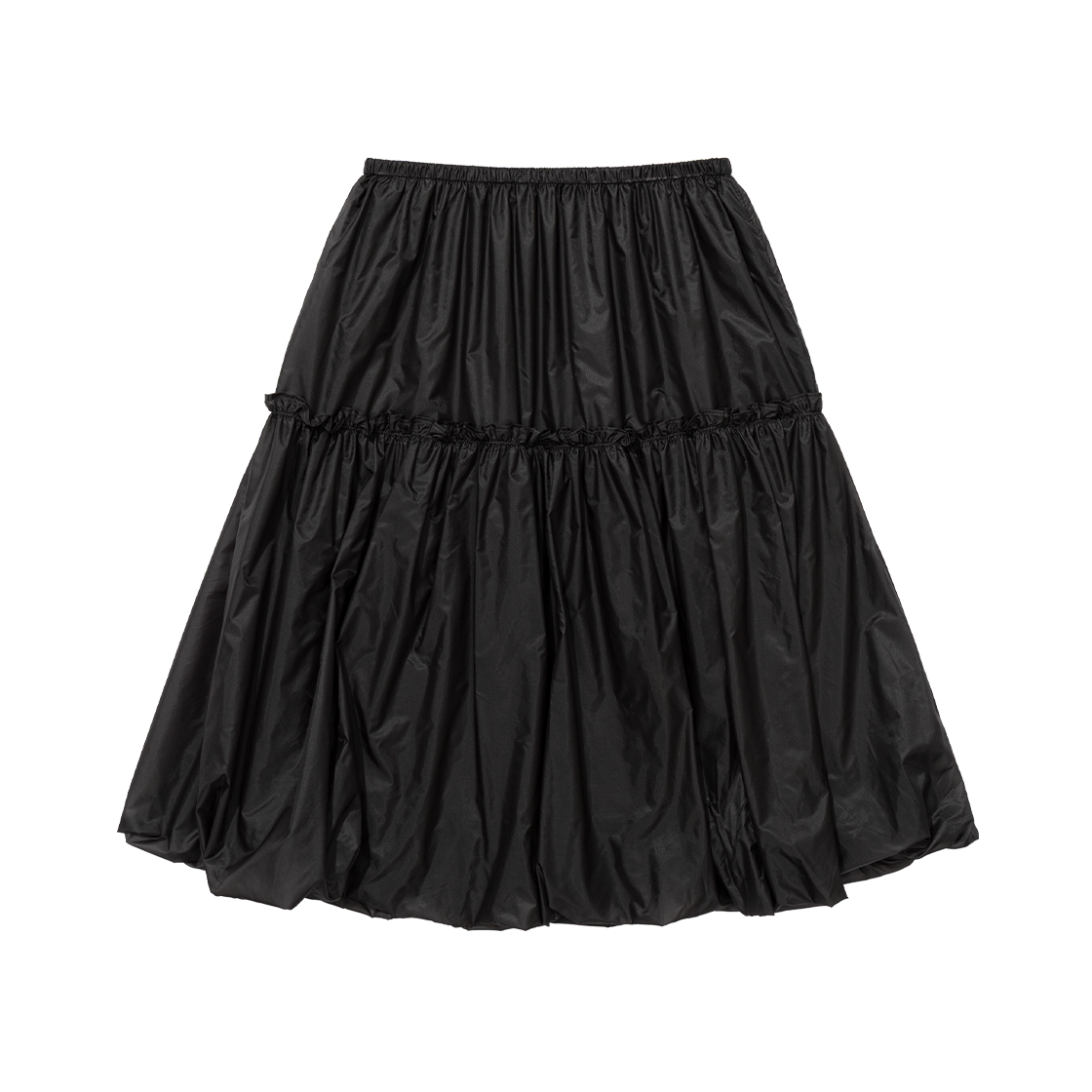 어글리쉐도우 샤이닝 펌킨 미디 스커트 블랙(UGLYSHADOW Shining Pumpkin Midi Skirt Black) - 1