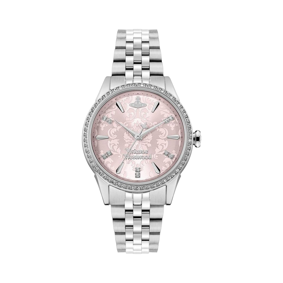 (W) 비비안 웨스트우드 리틀 월리스 쿼츠 32mm 실버 핑크((W) Vivienne Westwood Little Wallace Quartz 32mm Silver Pink)
