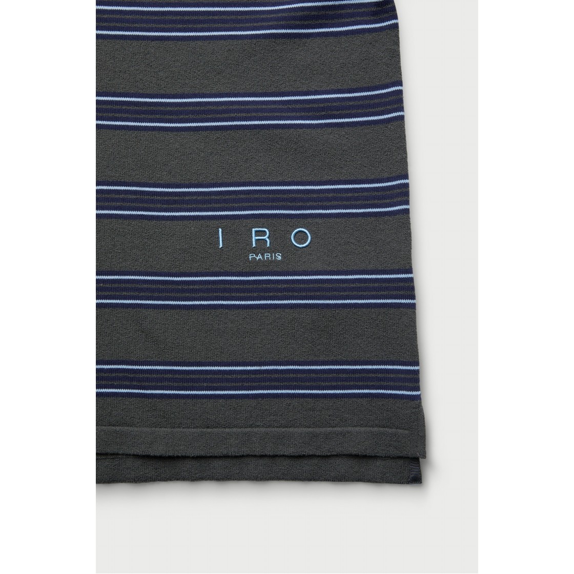 이로 마레 카라 스트라이프 테리 반팔 스웨터 다크 그레이(Iro Maree Collar Stripe Terry Short Sleeve Sweater Dark Gray) - 5