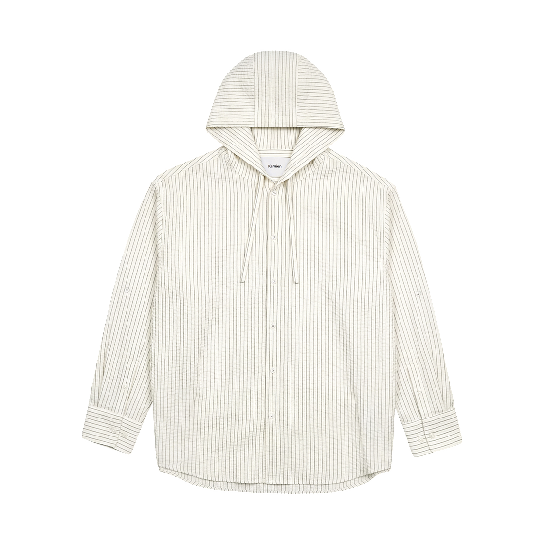 카미엔 브리지 시어서커 후드 셔츠 아이보리(Kamien Breezy Seersucker Hood Shirt Ivory)