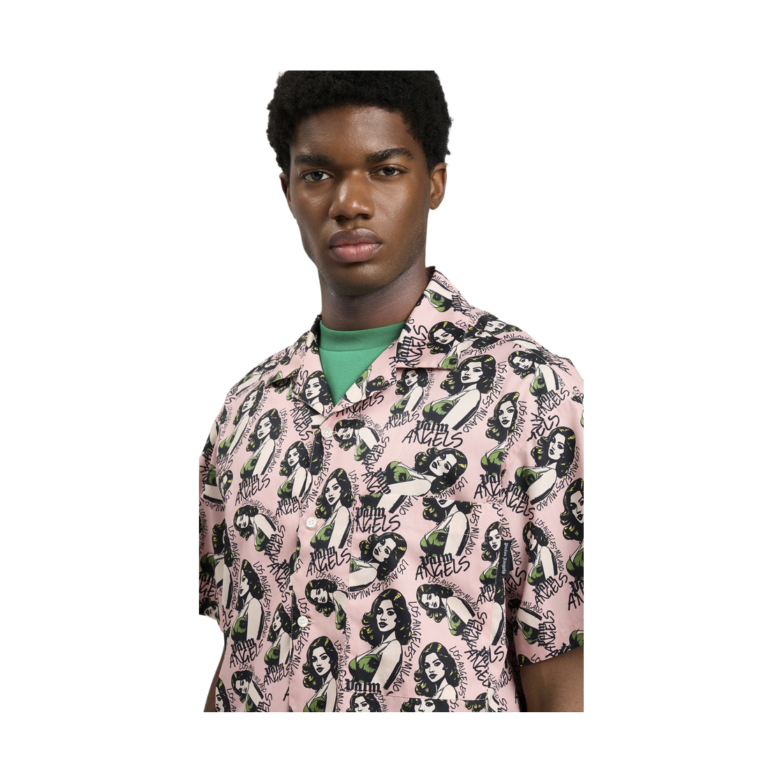 팜엔젤스 핀업 올오버 루즈 볼링  셔츠 -  핑크 멀티컬러(Palm Angels Pinup Allover Loose Bowling Shirt - Pink Multicolor) - 5