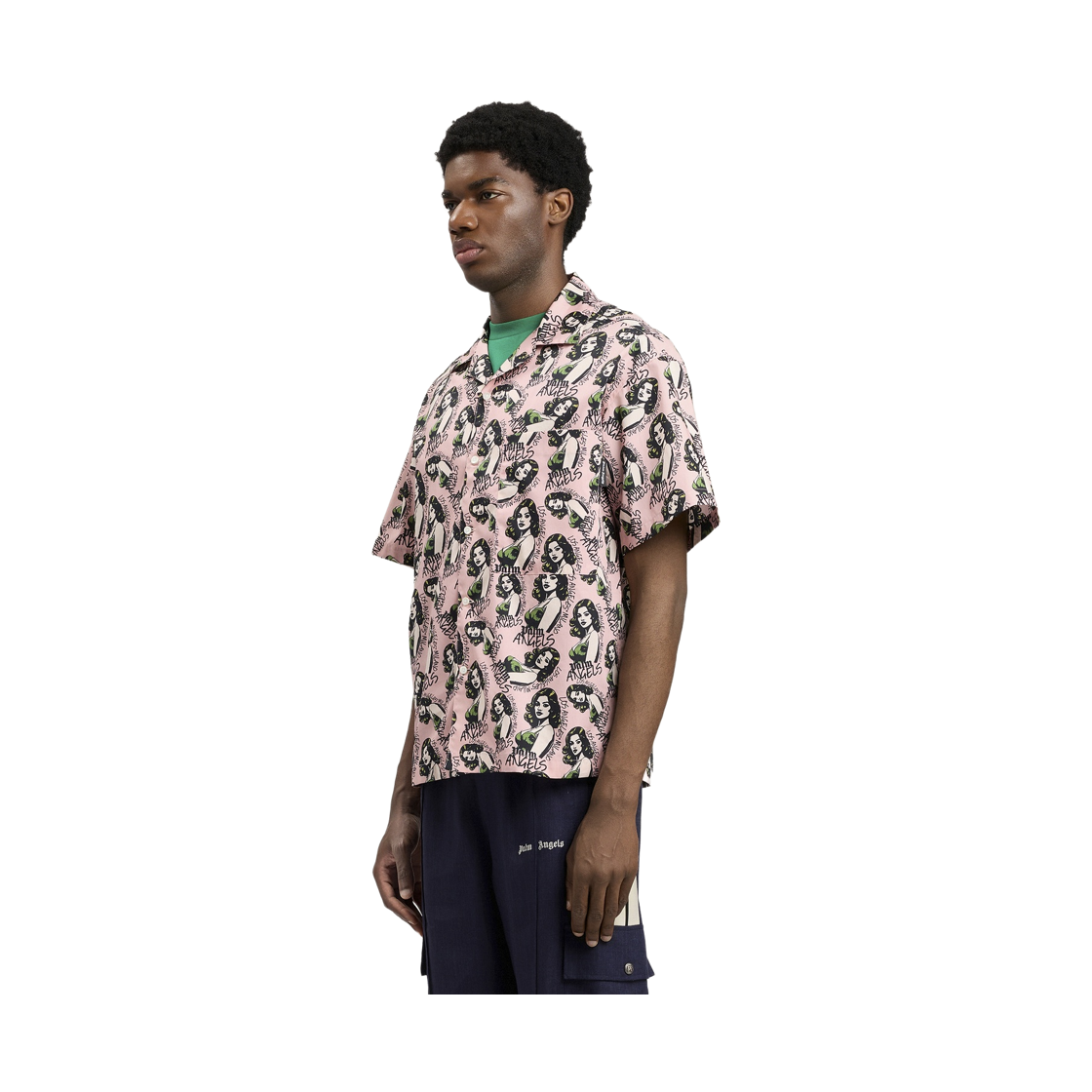팜엔젤스 핀업 올오버 루즈 볼링  셔츠 -  핑크 멀티컬러(Palm Angels Pinup Allover Loose Bowling Shirt - Pink Multicolor) - 3