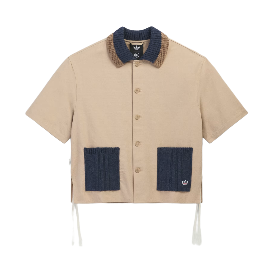 아디다스 x 에디슨 첸 클랏 숏슬리브 과야베라 셔츠 웜 샌드스톤 - KR 사이즈(Adidas x Edison Chen Clot Short Sleeve Guayabera Shirt Warm Sandstone - KR Sizing) - 1