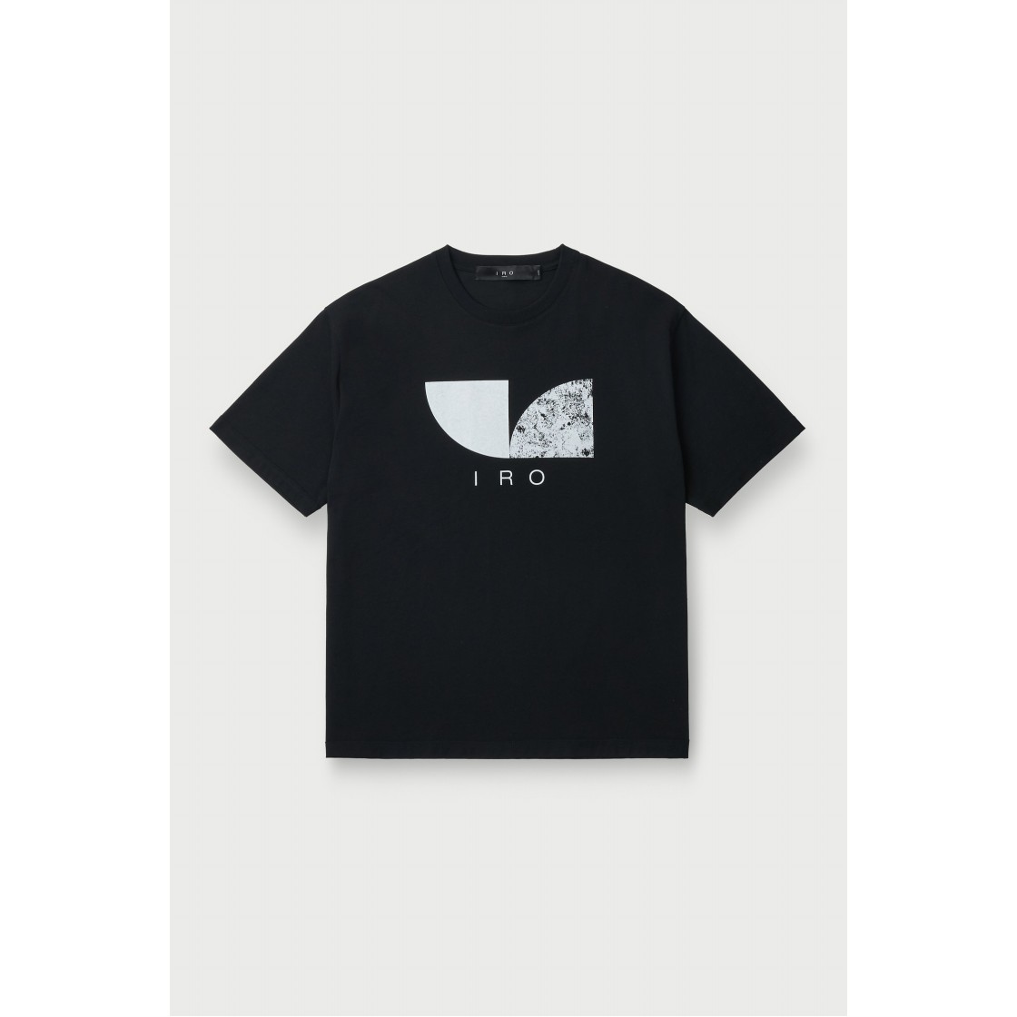 이로 서클 도형 로고 다잉 반팔 티셔츠 블랙(Iro Circle Geometric Logo Dyed Short Sleeve T-Shirt Black) - 2
