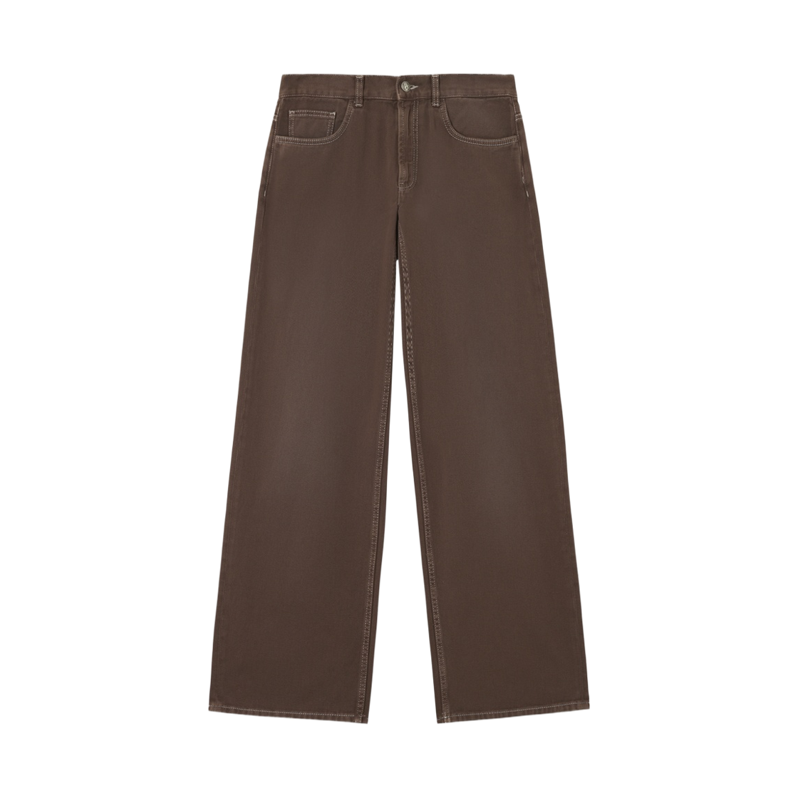 팜엔젤스 클래식 로고 데님 5 포켓 - 브라운 오프 화이트(Palm Angels Classic Logo Denim 5 Pockets - Brown Off White)