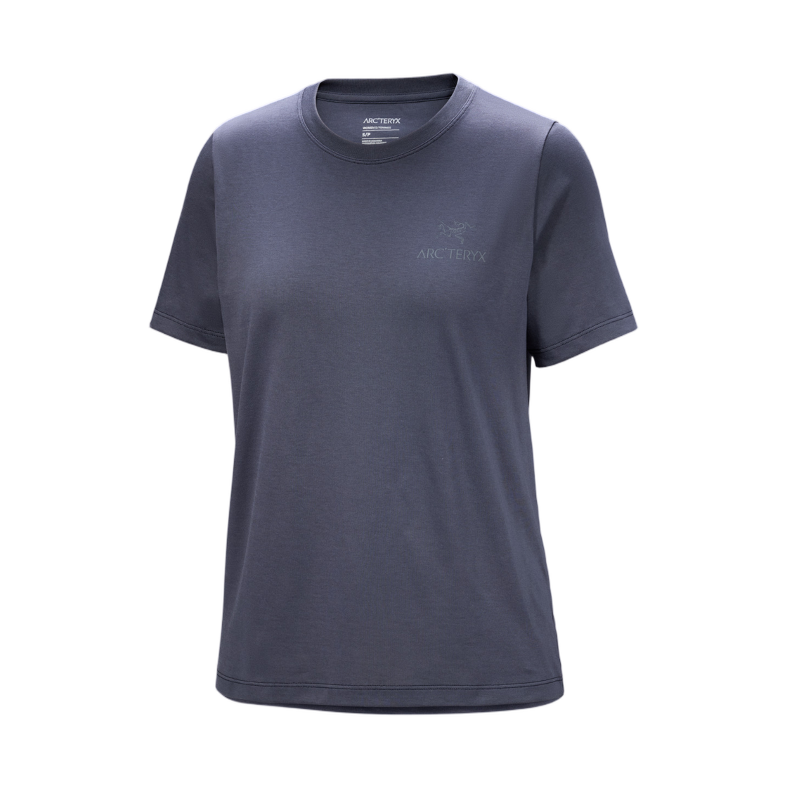 09502 (W) Arc'teryx Kragg SL Cotton Emblem Crew SS T-Shirt Dk Stratus