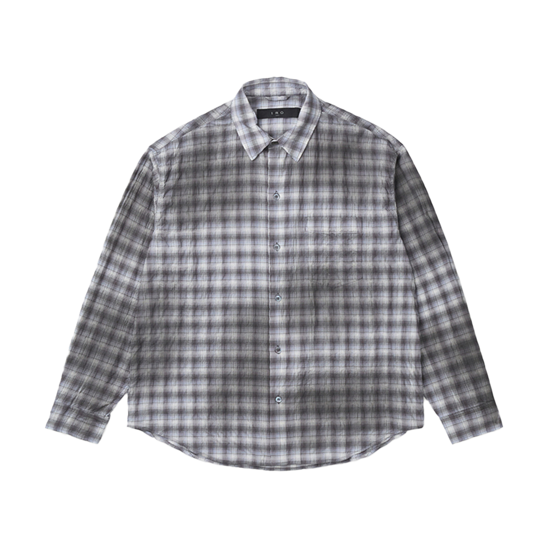 이로 악셀 체크 크리즈 긴팔 셔츠 라이트 블루(Iro Axel Check Crease Long Sleeve Shirt Light Blue) - 1