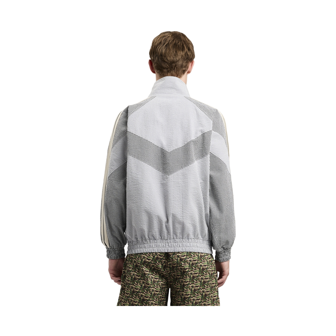 팜엔젤스 로고 비치 트랙 윈드브레이커 - 그레이 오프 화이트(Palm Angels Logo Vichy Track Windbreaker - Grey Off White) - 4