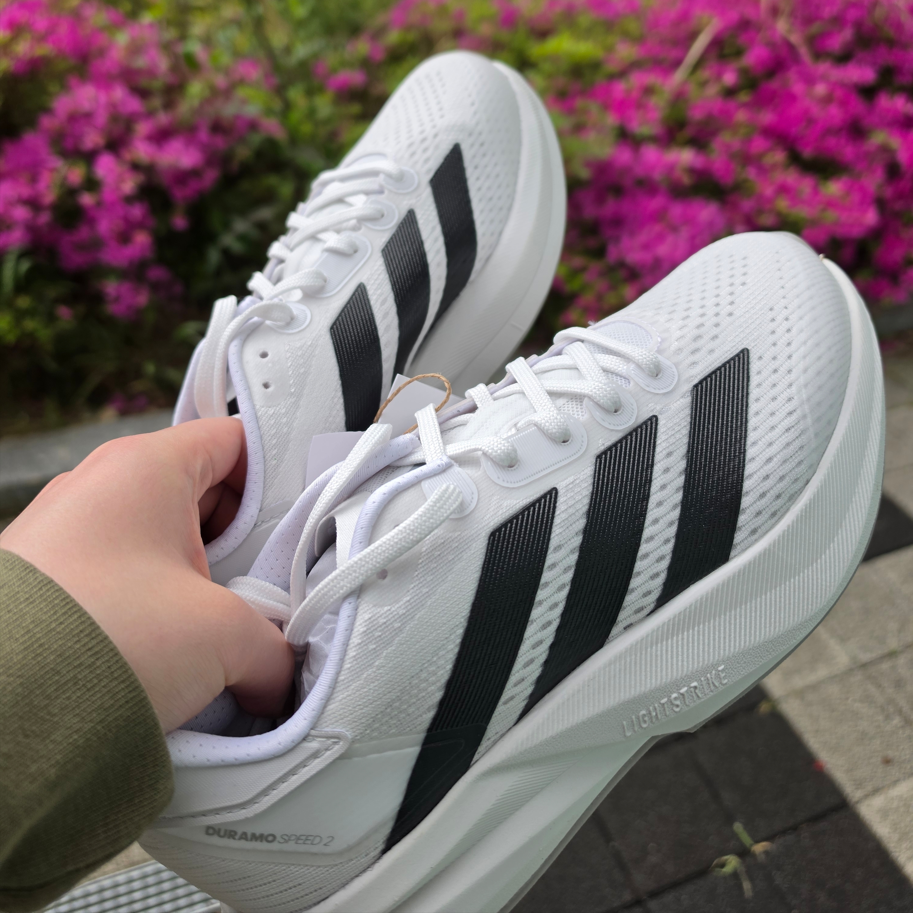Adidas Duramo Speed 2 Cloud White Core Black 착용 스타일