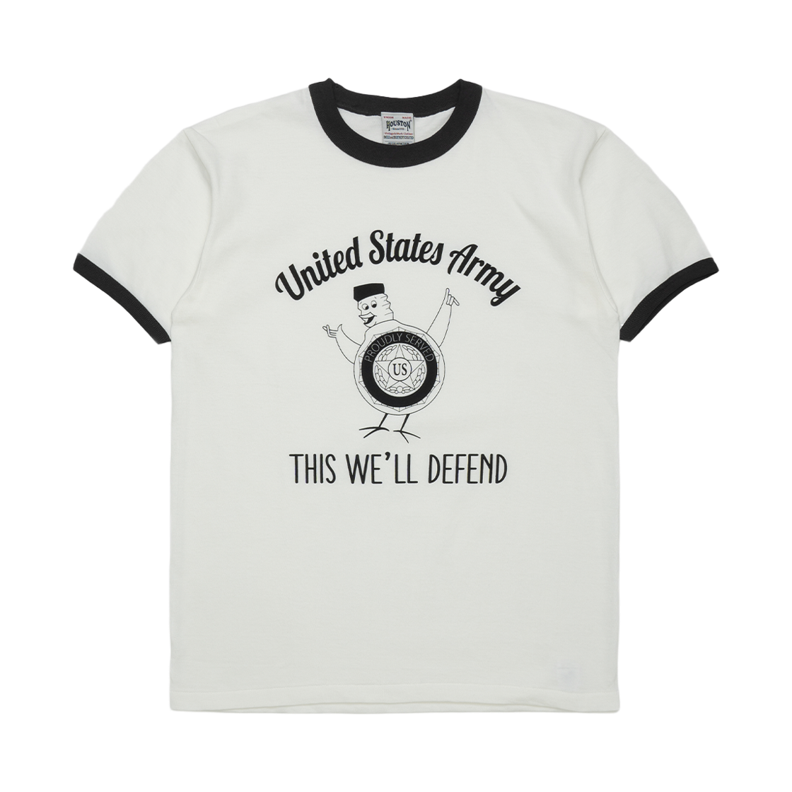휴스턴 재팬 프린트 링거 티 U.S. 아미 화이트 22413(Houston Japan Print Ringer Tee U.S. Army White 22413)