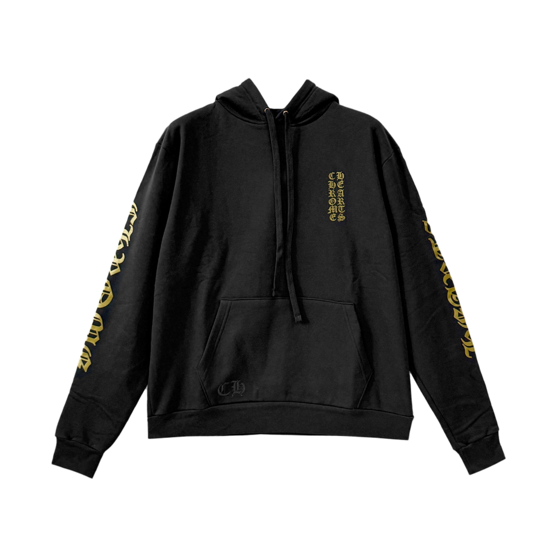 - Chrome Hearts Vertical Logo Pullover Hoodie Black Army Green