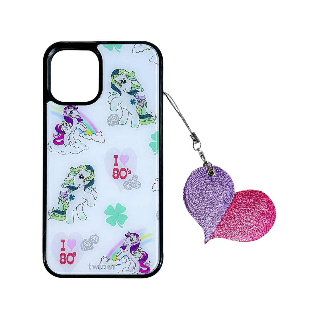 트위너 80포니 폰케이스 + 키링세트 (글라스)(Twiner [SET] 80s pony phone case + Keyring (Glass))