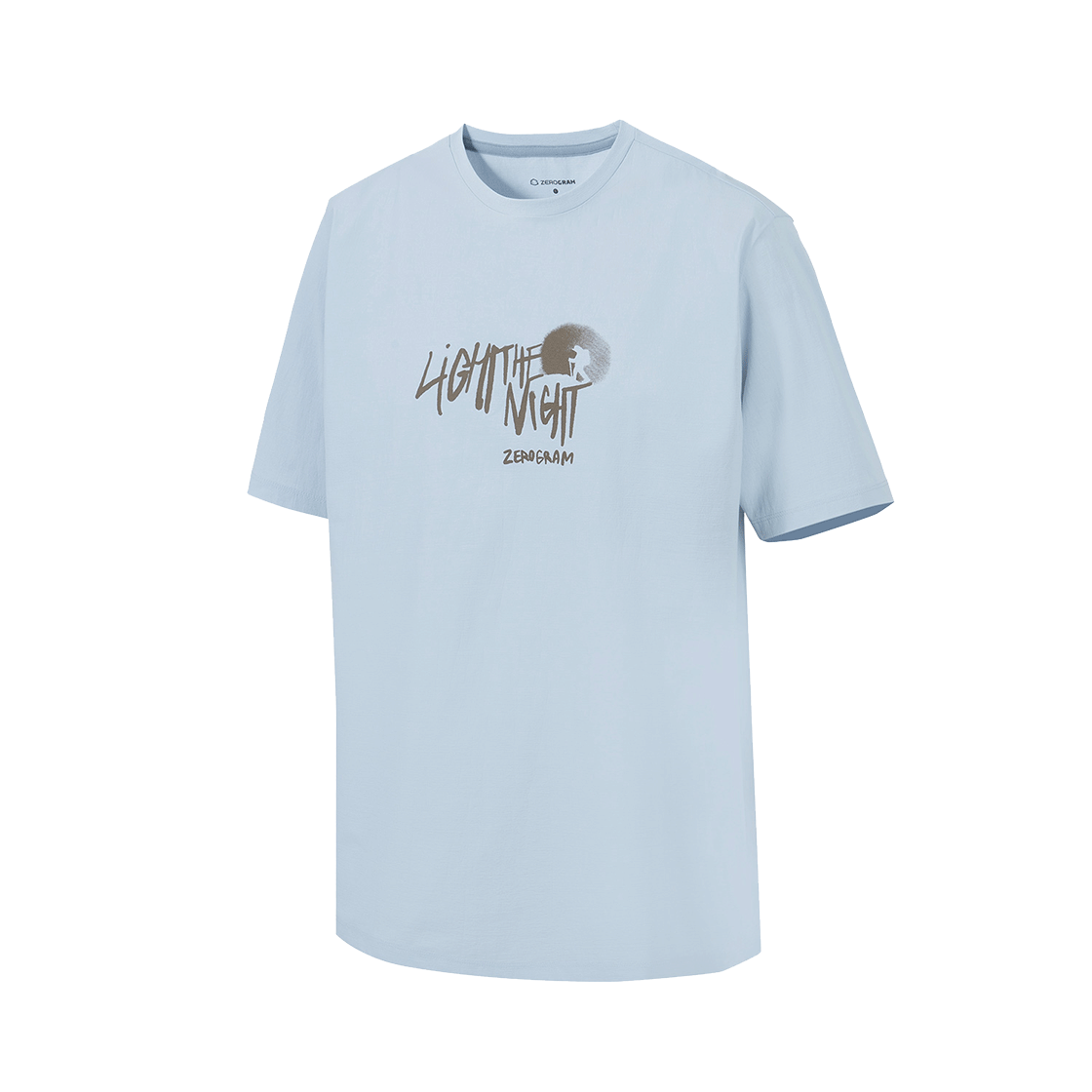 제로그램 LIGHT THE NIGHT Espol 그래픽 반팔 티셔츠(ZEROGRAM Light The Night Espol Graphic SS Light Blue)