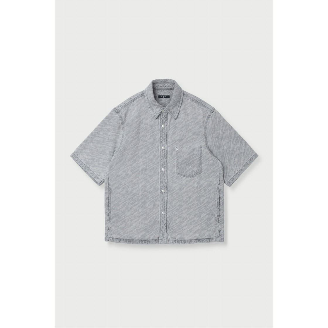 이로 셀로지 워시드 라이트 데님 숏 슬리브 셔츠 그레이(Iro Celosie Washed Light Denim Short Sleeve Shirt Gray) - 2