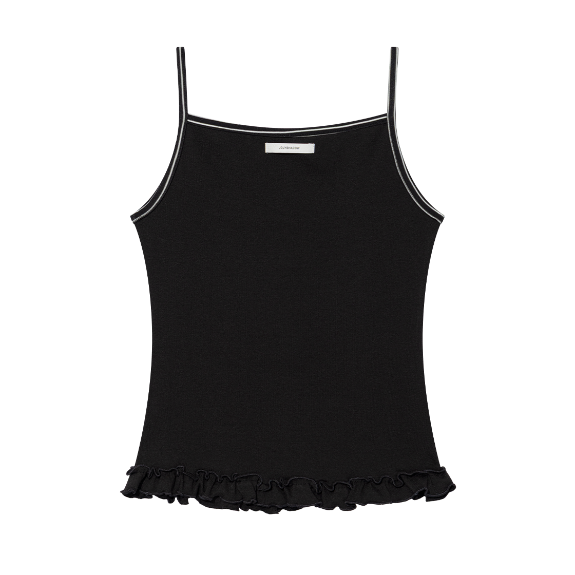 어글리쉐도우 스트라이프 프릴 콘트라스트 슬리브리스 블랙(UGLYSHADOW St Frill Contrast Sleeveless Black) - 2