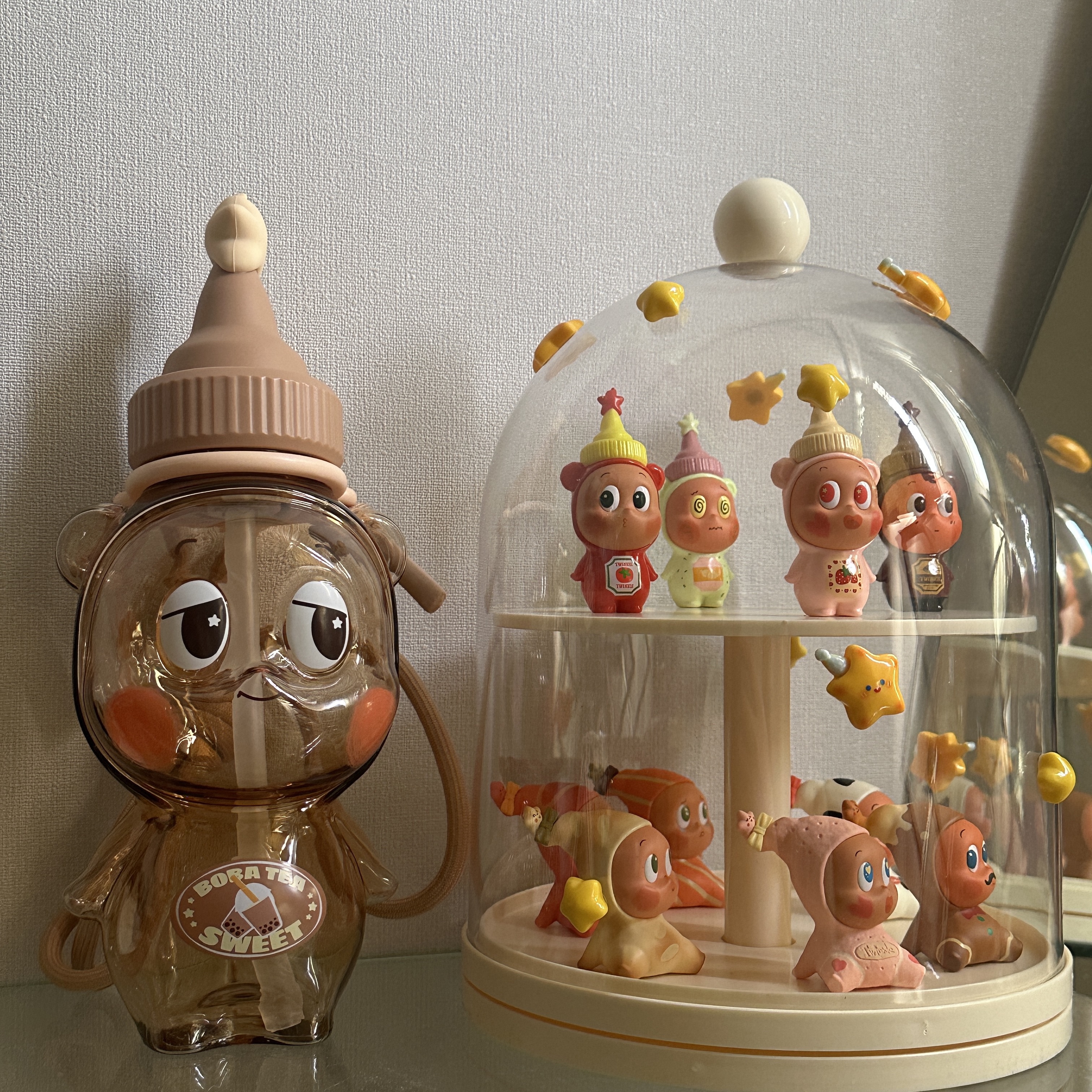 Pop Mart Twinkle Twinkle Create Your Taste Series Tumbler Bubble Tea (Opened Case), Pop Mart Twinkle Twinkle Create Your Taste Series Figures Sealed Case (9 Blind Box) 착용 스타일