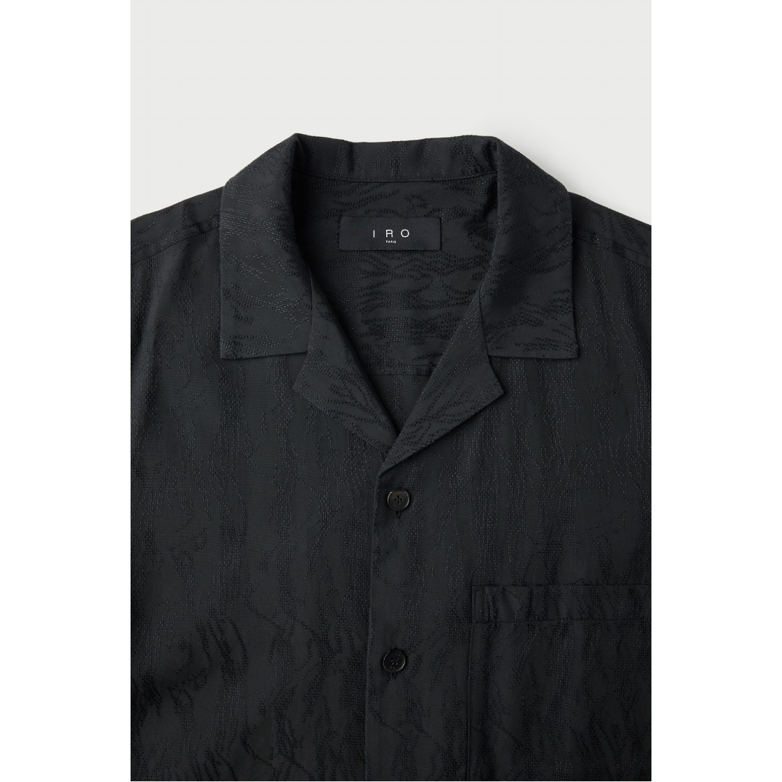 이로 이렘 플루이드 캠프 칼라 숏 슬리브 셔츠 블랙(Iro Irem Fluid Camp Collar Short Sleeve Shirt Black) - 4