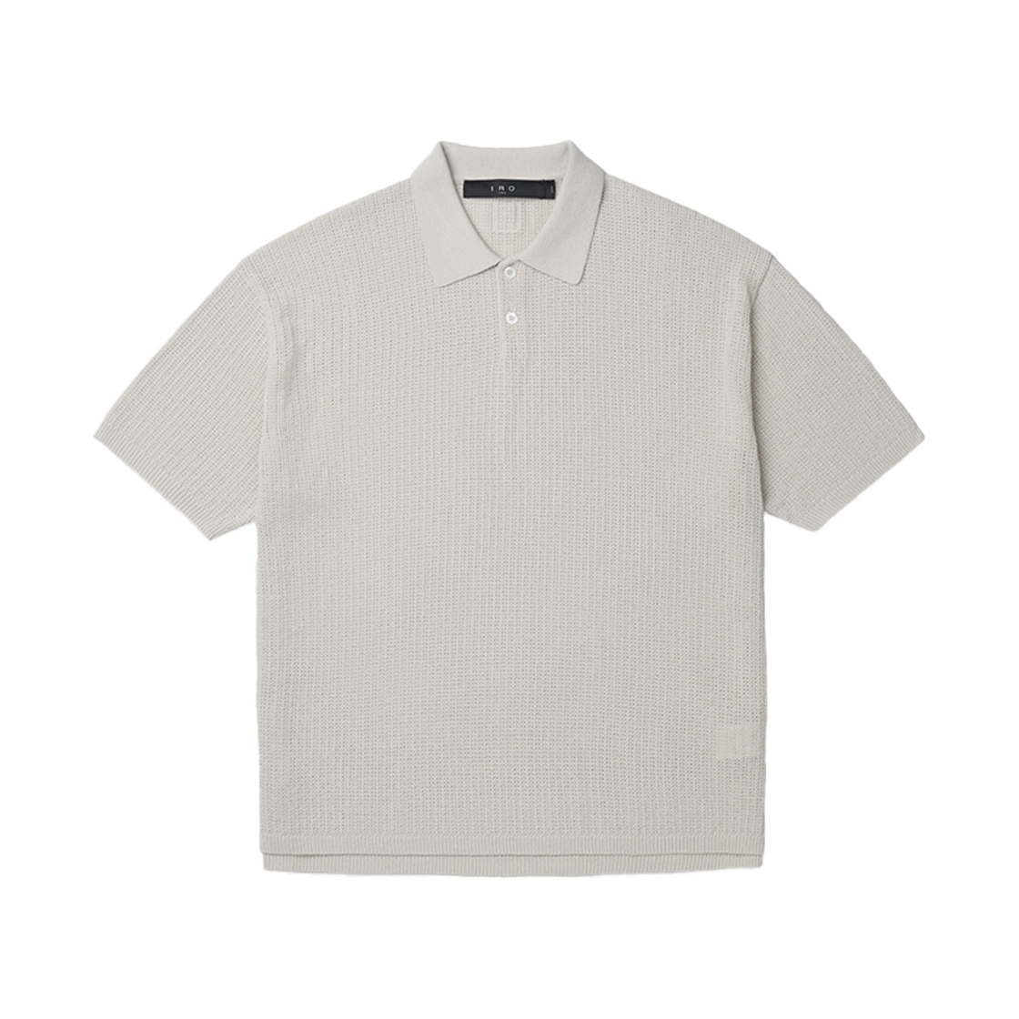 이로 린 미니멀 조직 변형 카라 반팔 니트 아이보리(Iro Ligne Minimal Texture Variation Collar Short Sleeve Knit Ivory)