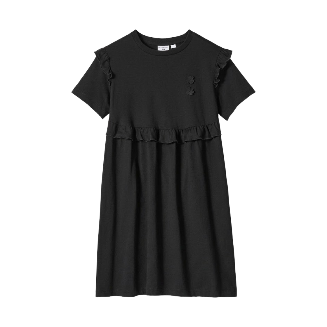 (키즈) 유니클로 x 세실리에 반센 프릴 드레스 블랙((Kids) Uniqlo x Cecilie Bahnsen Frill Dress Black) - 1