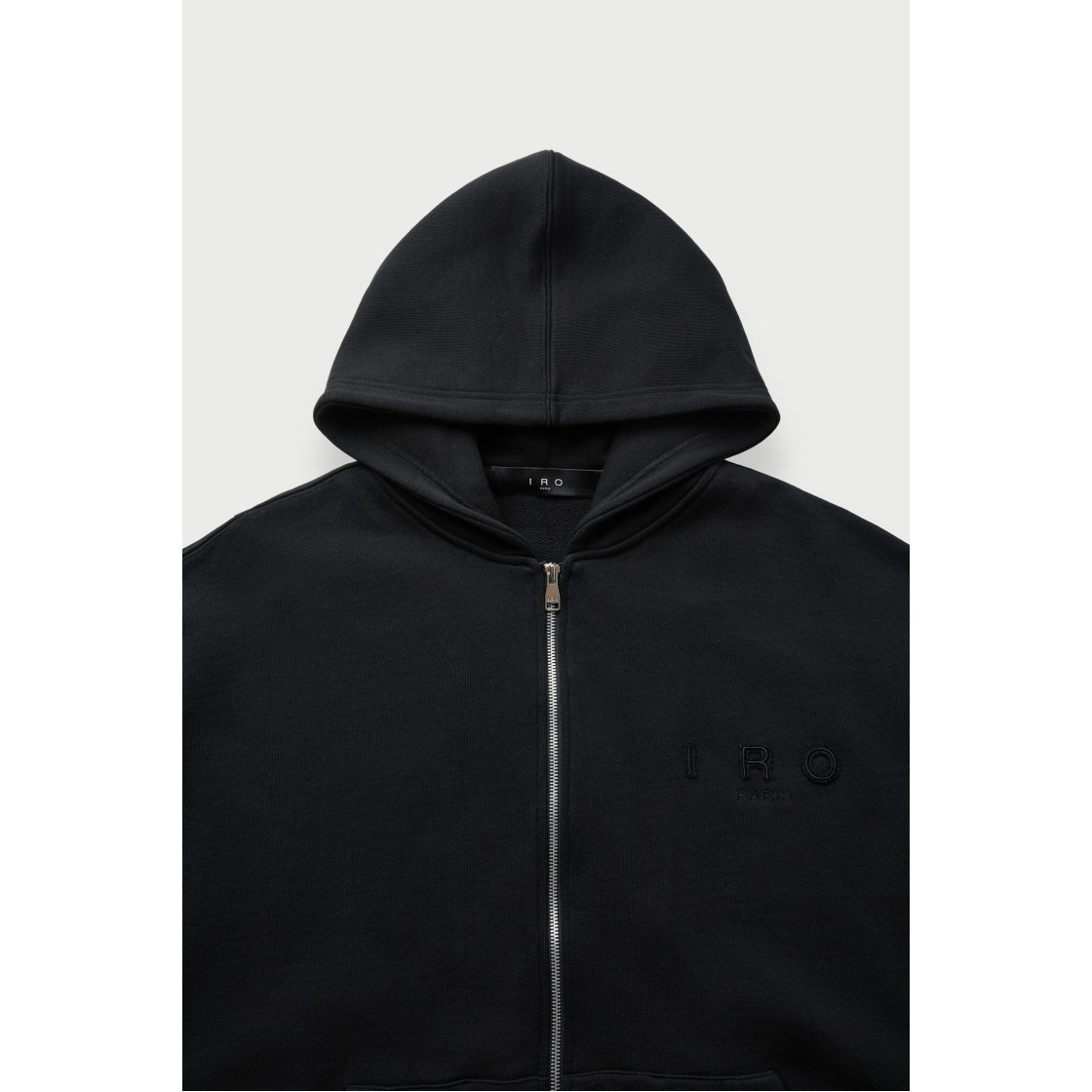 이로 크루슈 베이직 로고 후드 집업 블랙(Iro Cruche Basic Logo Hood Zip-Up Black) - 4