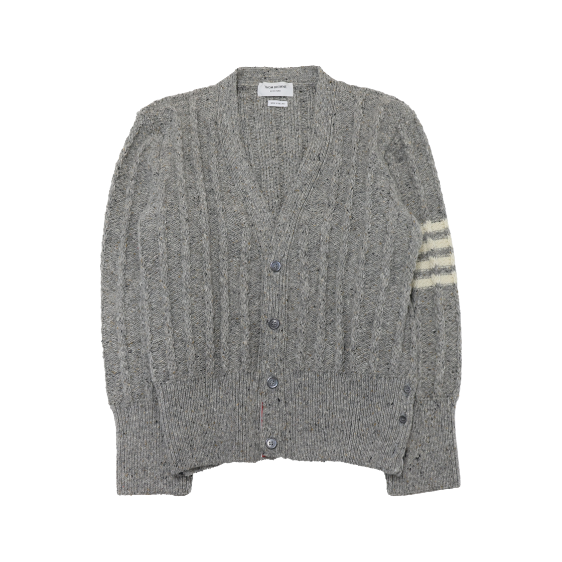 ITD4AI88P4VM Thom Browne MKC486B Twisted Cable Asymmetric Cardigan Gray