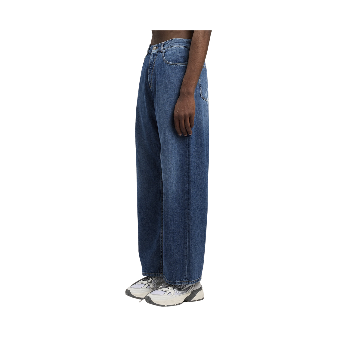 팜엔젤스 MW 커브드 로고 루즈 5 포켓 - 미디엄 블루 미디엄 블루(Palm Angels Mw Curved Logo Loose 5 Pocket - Medium Blue) - 3