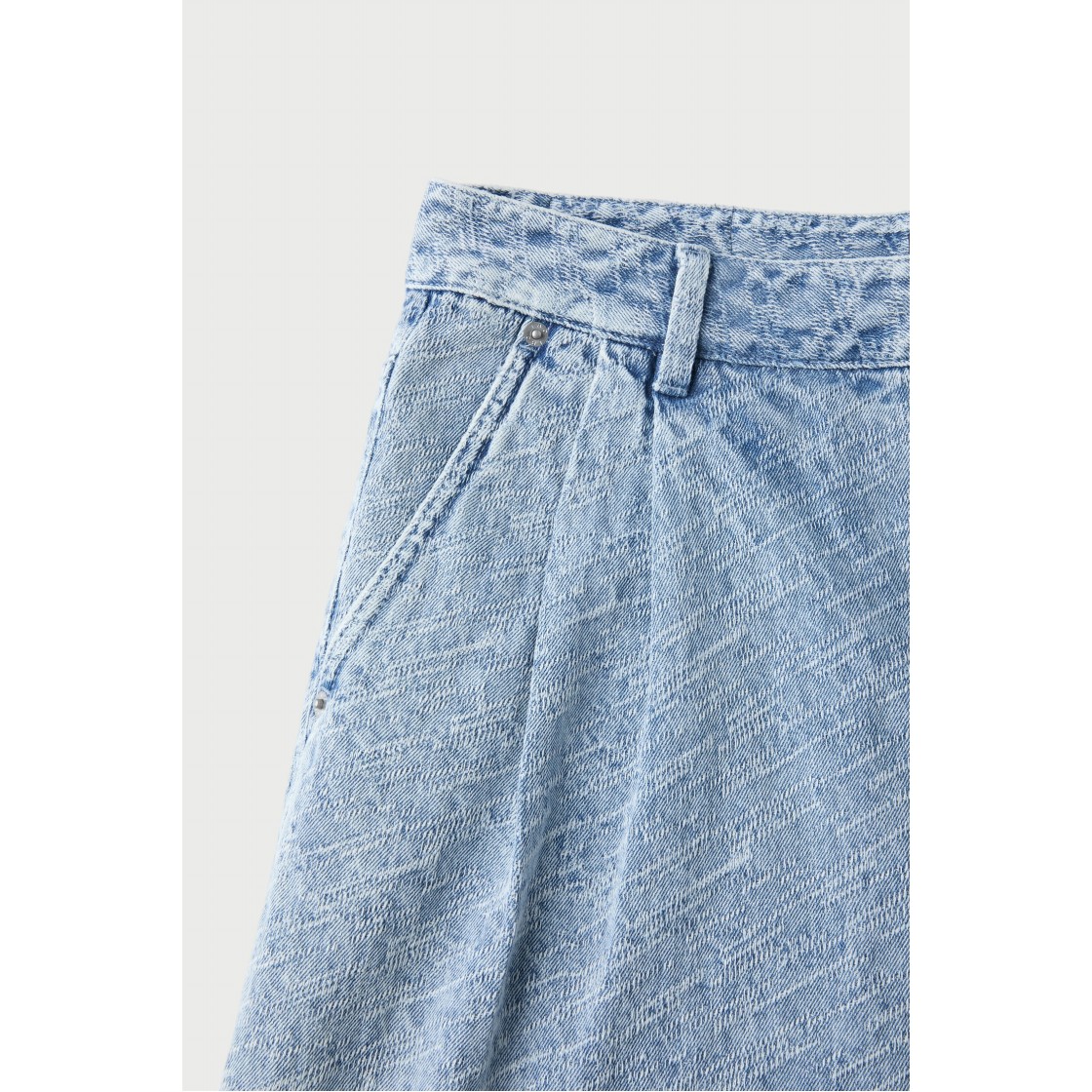 이로 칼리오팔 투 핀턱 라이트 데님 숏 팬츠 블루(Iro Caliopal Two-Pintuck Light Denim Short Pants Blue) - 5