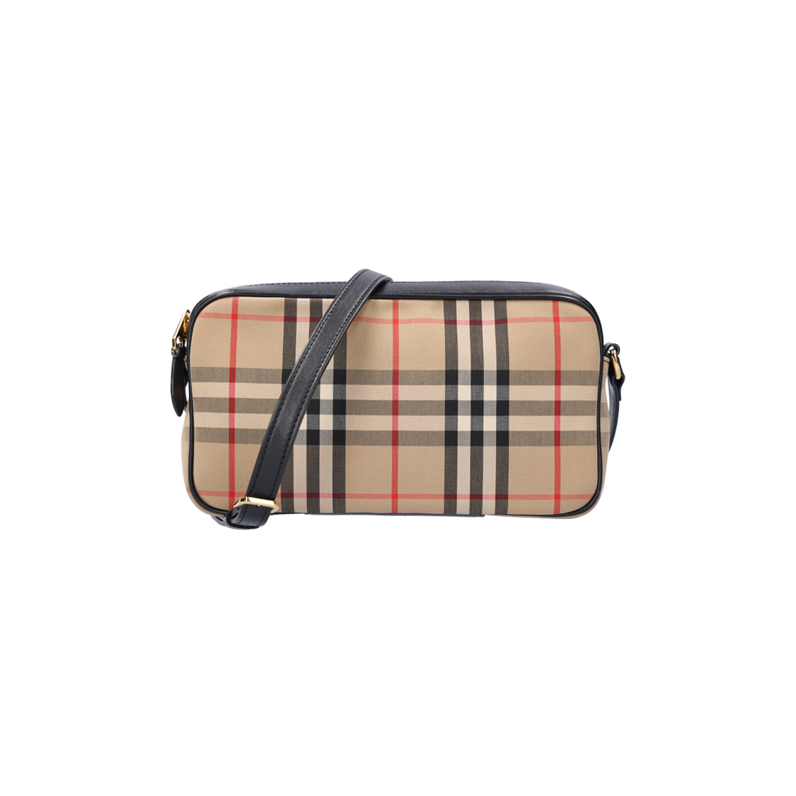 ITADP4796TS3 Burberry Small Vintage Check Camera Bag in Archive Beige & Black