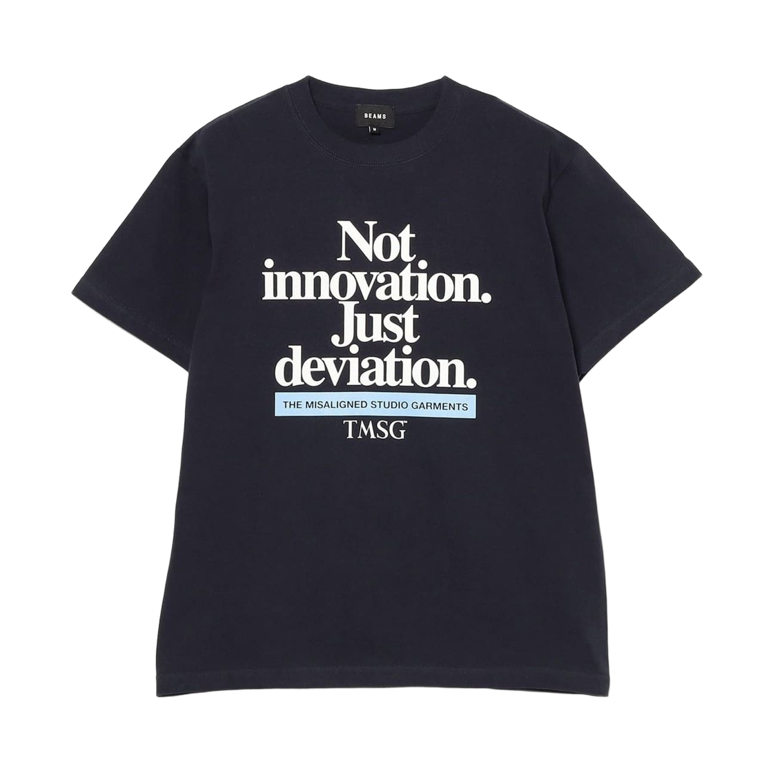 75-08-1655-176 Beams T Not Innovation T-Shirt Navy