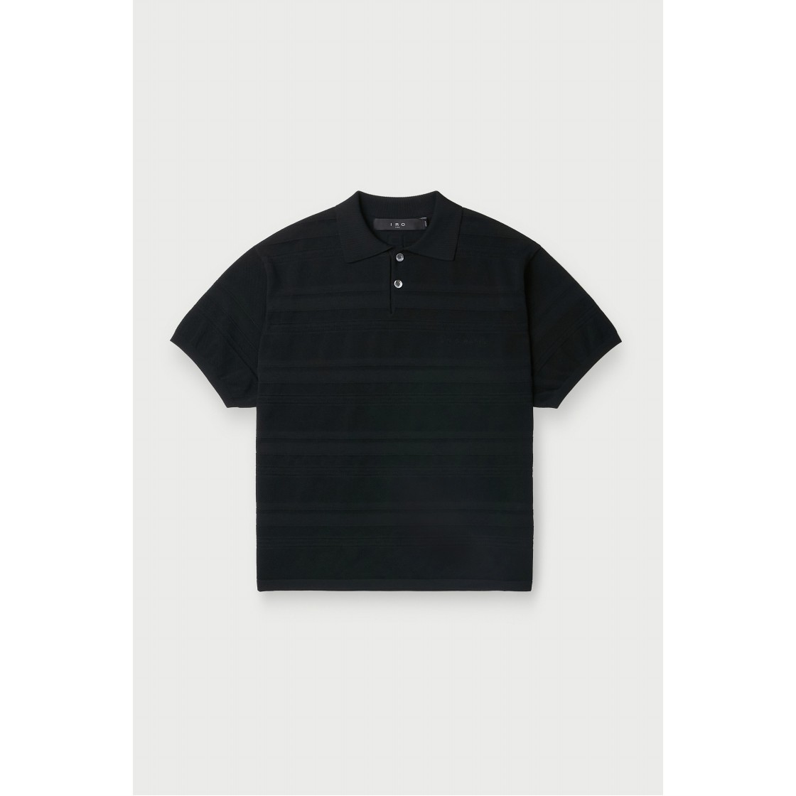 이로 갈롱 카라 볼륨 스트라이프 반팔 스웨터 블랙(Iro Galon Collar Volume Stripe Short Sleeve Sweater Black) - 2