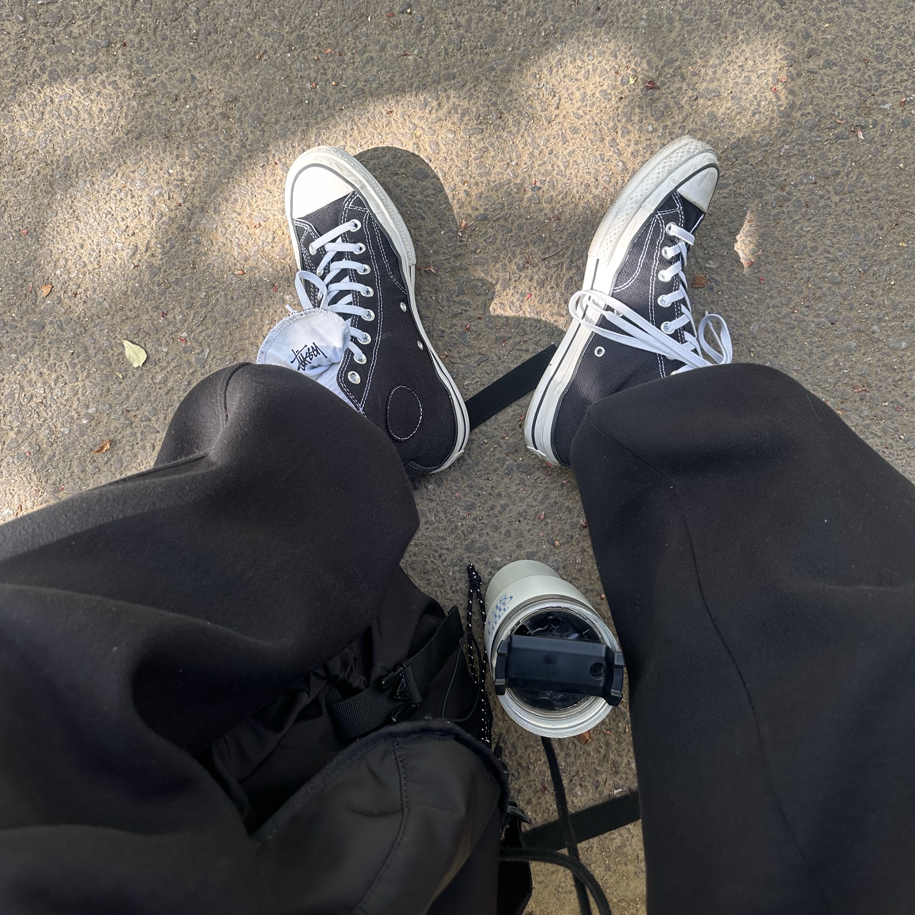 Converse x Stussy Chuck 70 High Black 착용 스타일