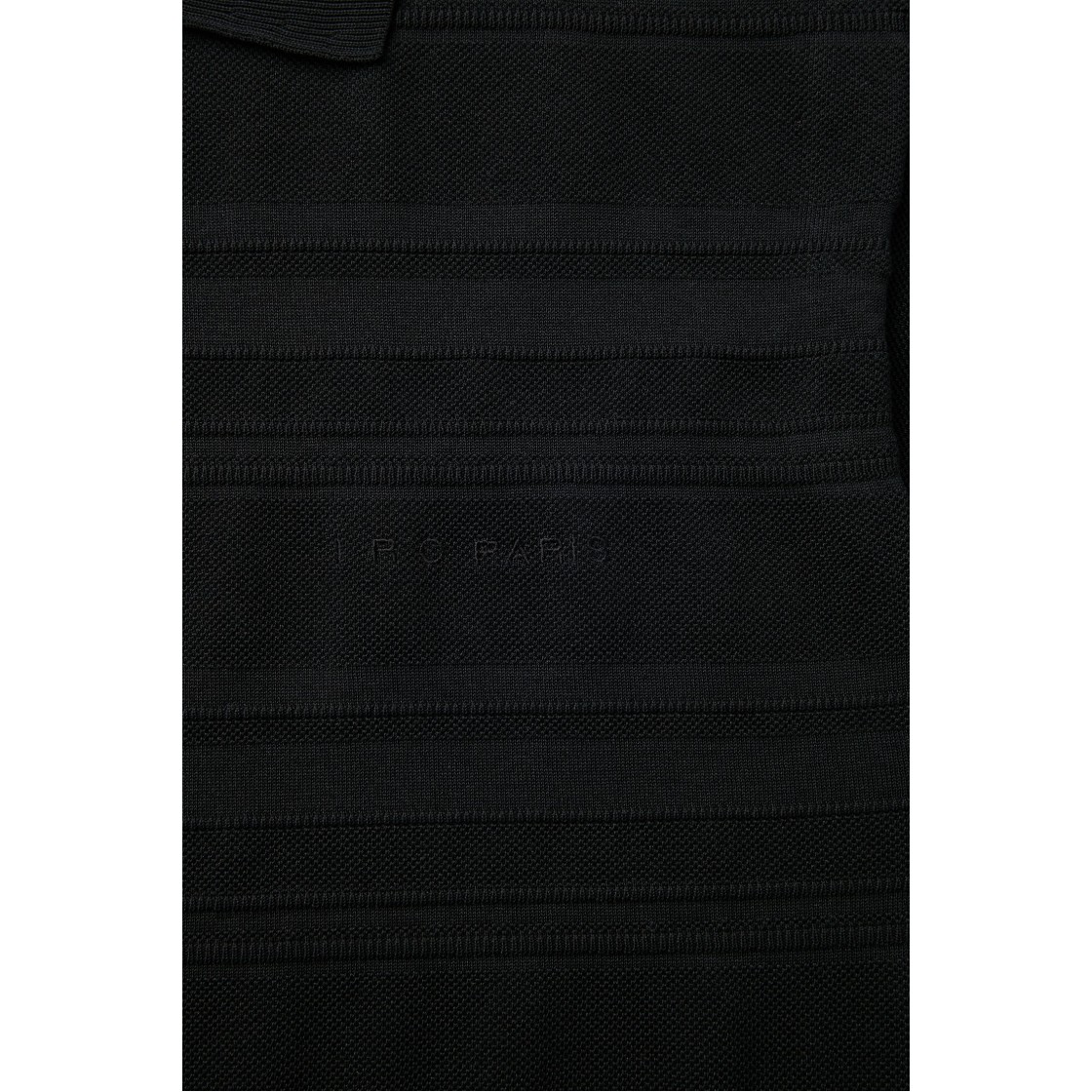 이로 갈롱 카라 볼륨 스트라이프 반팔 스웨터 블랙(Iro Galon Collar Volume Stripe Short Sleeve Sweater Black) - 5