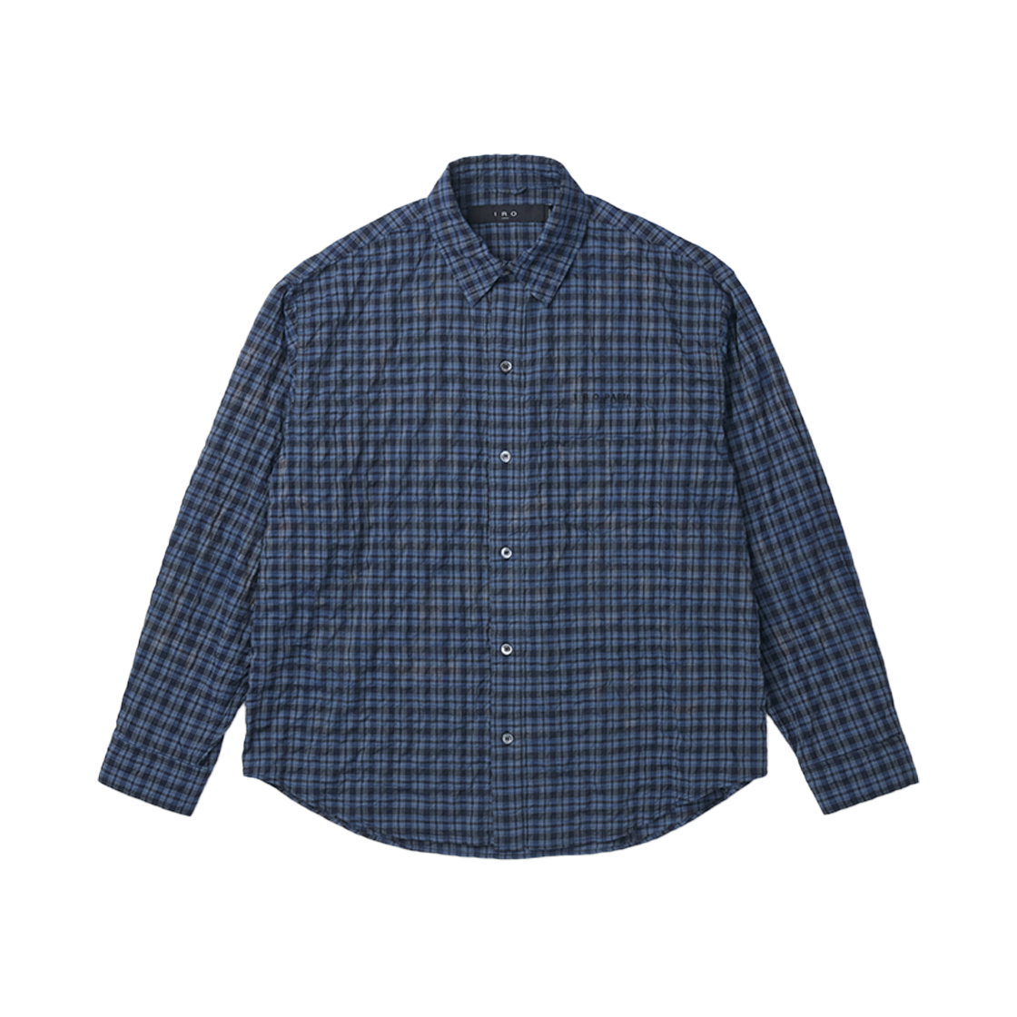 이로 카덴스 체크 시어 다잉 긴팔 셔츠 블루(Iro Cadence Check Sheer Dyed Long Sleeve Shirt Blue) - 1