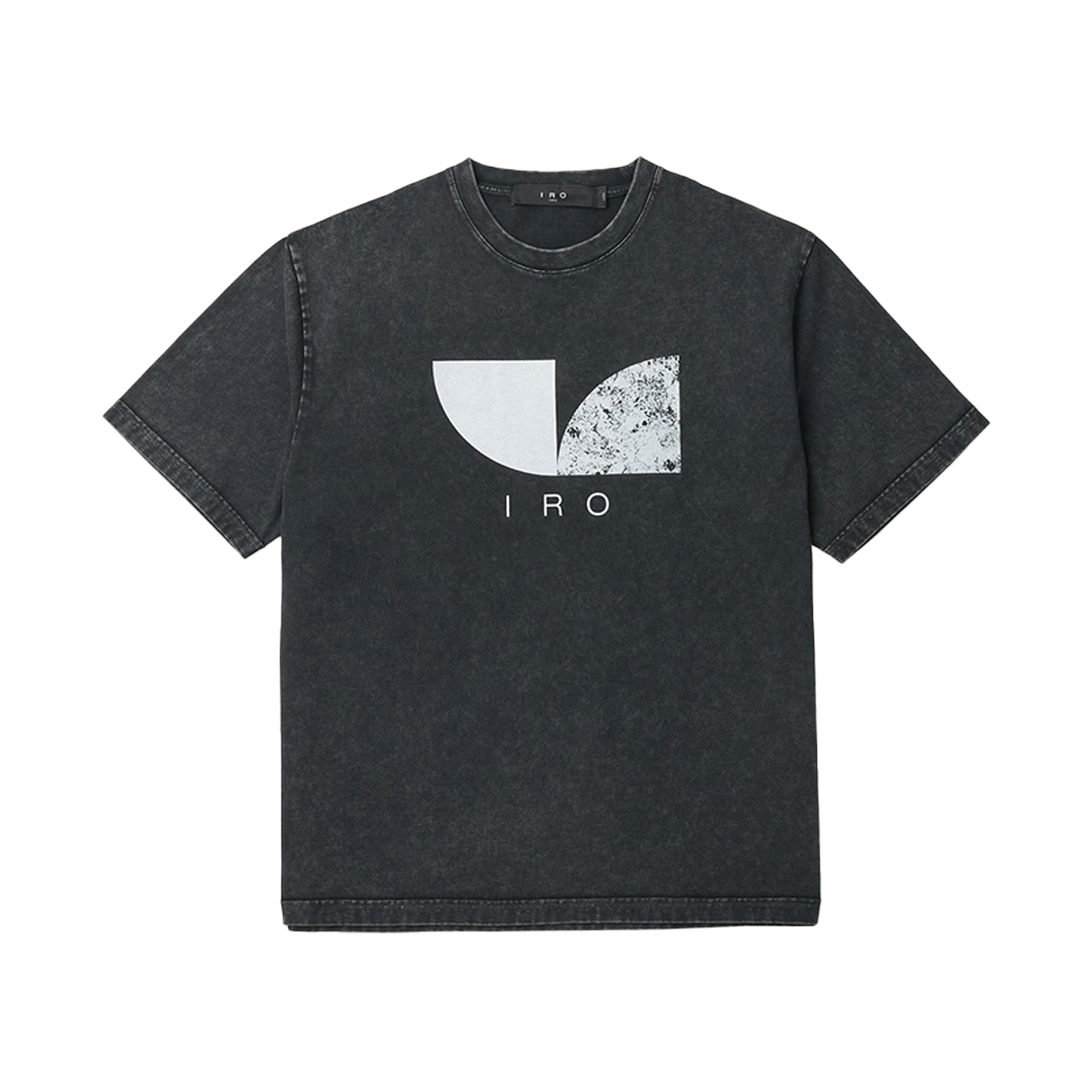 이로 서클 도형 로고 다잉 반팔 티셔츠 다크 그레이(Iro Circle Geometric Logo Dyed Short Sleeve T-Shirt Dark Gray) - 1