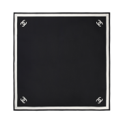 Chanel Square Scarf Silk Twill & Black Ivory