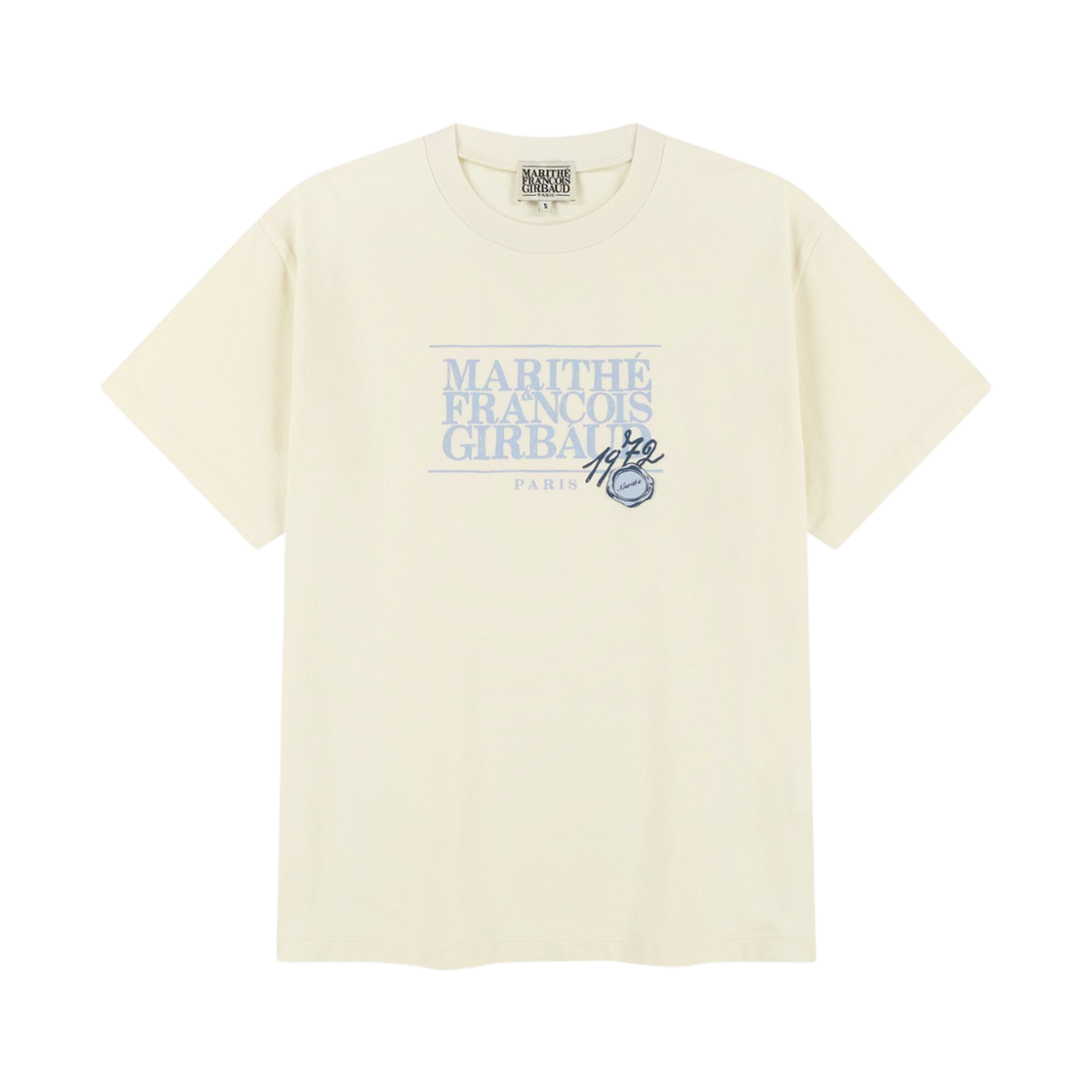 마리떼 프랑소와 저버 스탬프 클래식 로고 티셔츠 크림(Marithe Francois Girbaud Stamp Classic Logo T-Shirt Cream)