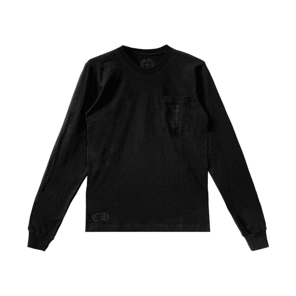- Chrome Hearts Miami Vertical Logo Pocket LS T-Shirt Black