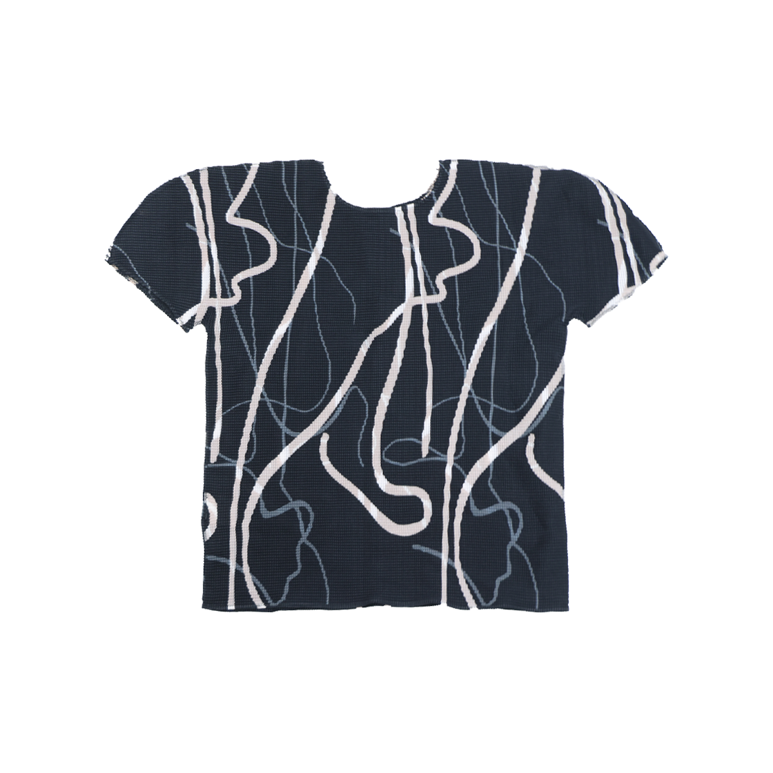 IT99O4HE34CM Issey Miyake MI33FK246 Pass Short Sleeve Top White & Gray