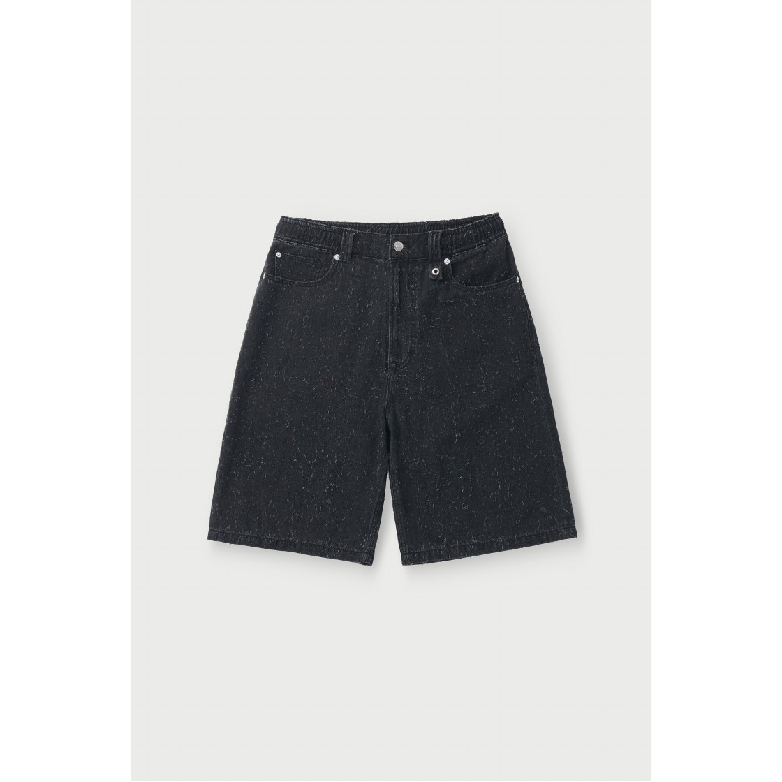이로 피쥬리 데님 펀칭 버뮤다 밴딩 쇼츠 블랙(Iro Pzuree Denim Punching Bermuda Banding Shorts Black) - 3