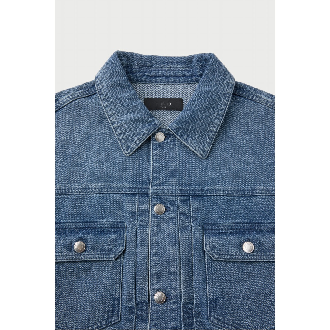 이로 카신 워시드 데님 트러커 자켓 블루(Iro Cassine Washed Denim Trucker Jacket Blue) - 4