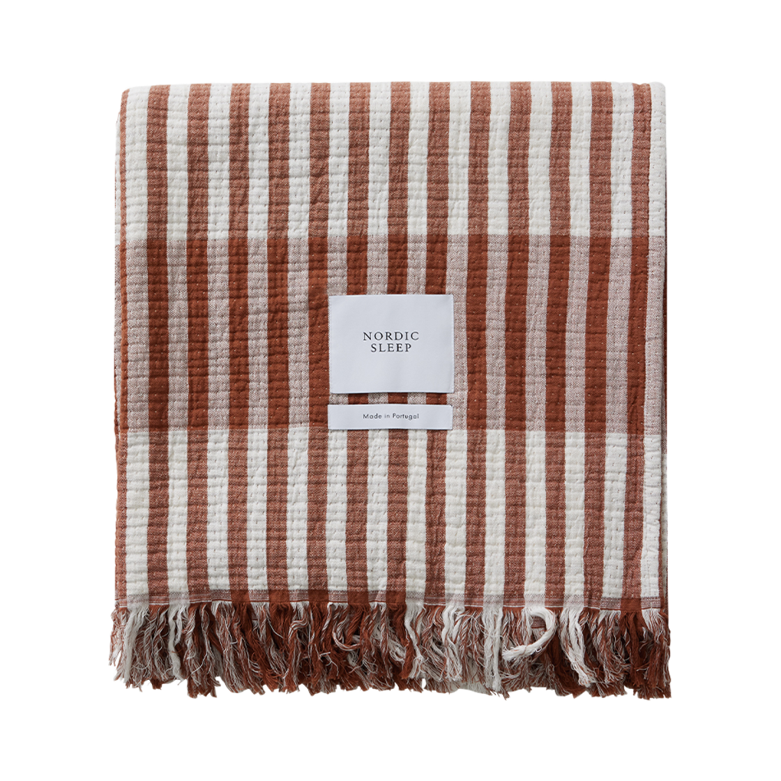 노르딕슬립 스트라이프 스로우 블랭킷 브릭(Nordic Sleep Stripe Throw Blanket Brick) - 1
