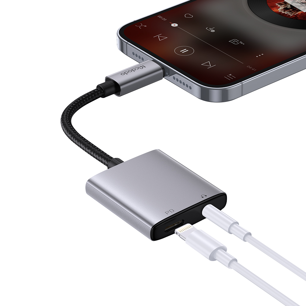 맥도도 8핀 to 8핀 충전+3.5mm AUX 오디오 듀얼젠더 CA554(Mcdodo 8pin to 8pin Fast Charging + DC3.5mm Audio Adapter CA554) - 3