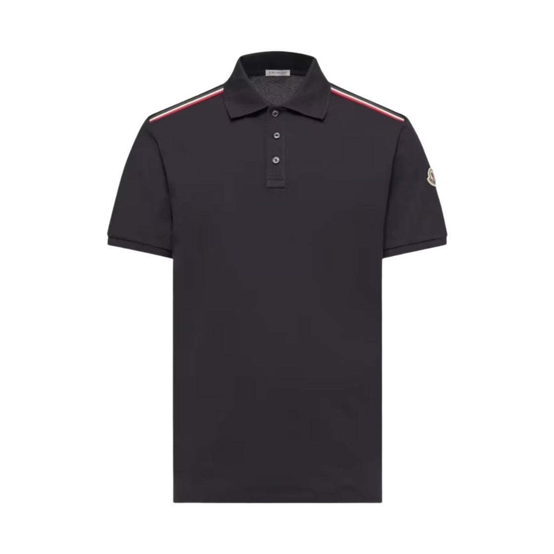 L1-091-8A00031-89A16-77X Moncler Tricolor Trimmed Cotton Piquet Polo Shirt Dark Blue - 26SS