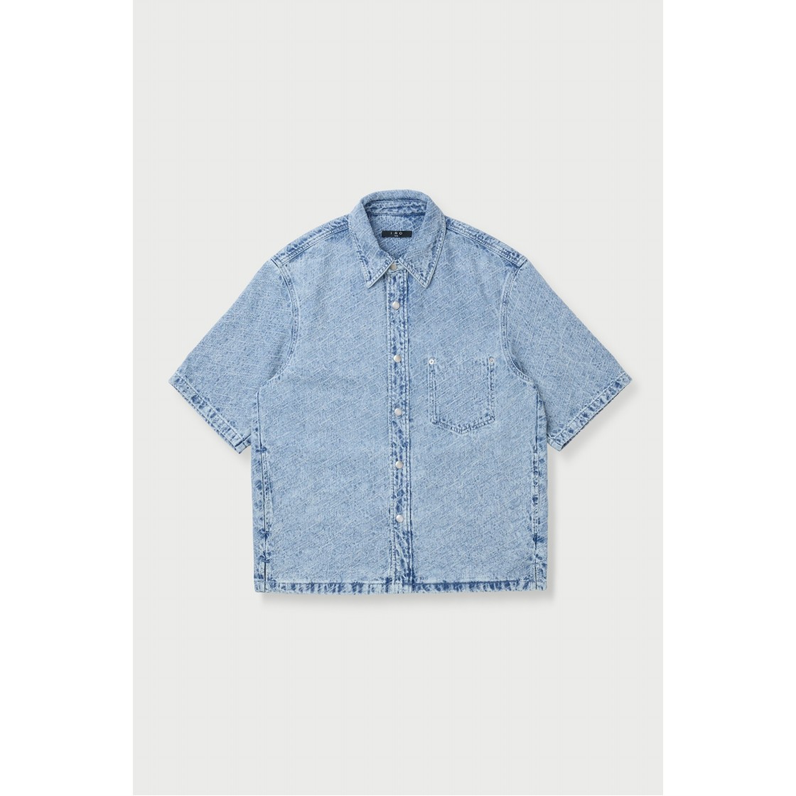이로 셀로지 워시드 라이트 데님 숏 슬리브 셔츠 블루(Iro Celosie Washed Light Denim Short Sleeve Shirt Blue) - 2