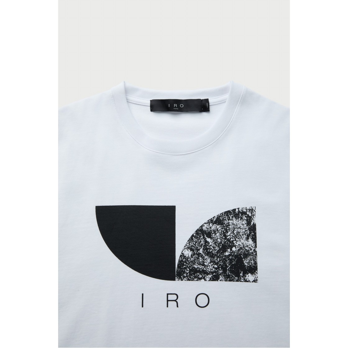 이로 서클 도형 로고 다잉 반팔 티셔츠 화이트(Iro Circle Geometric Logo Dyed Short Sleeve T-Shirt White) - 4