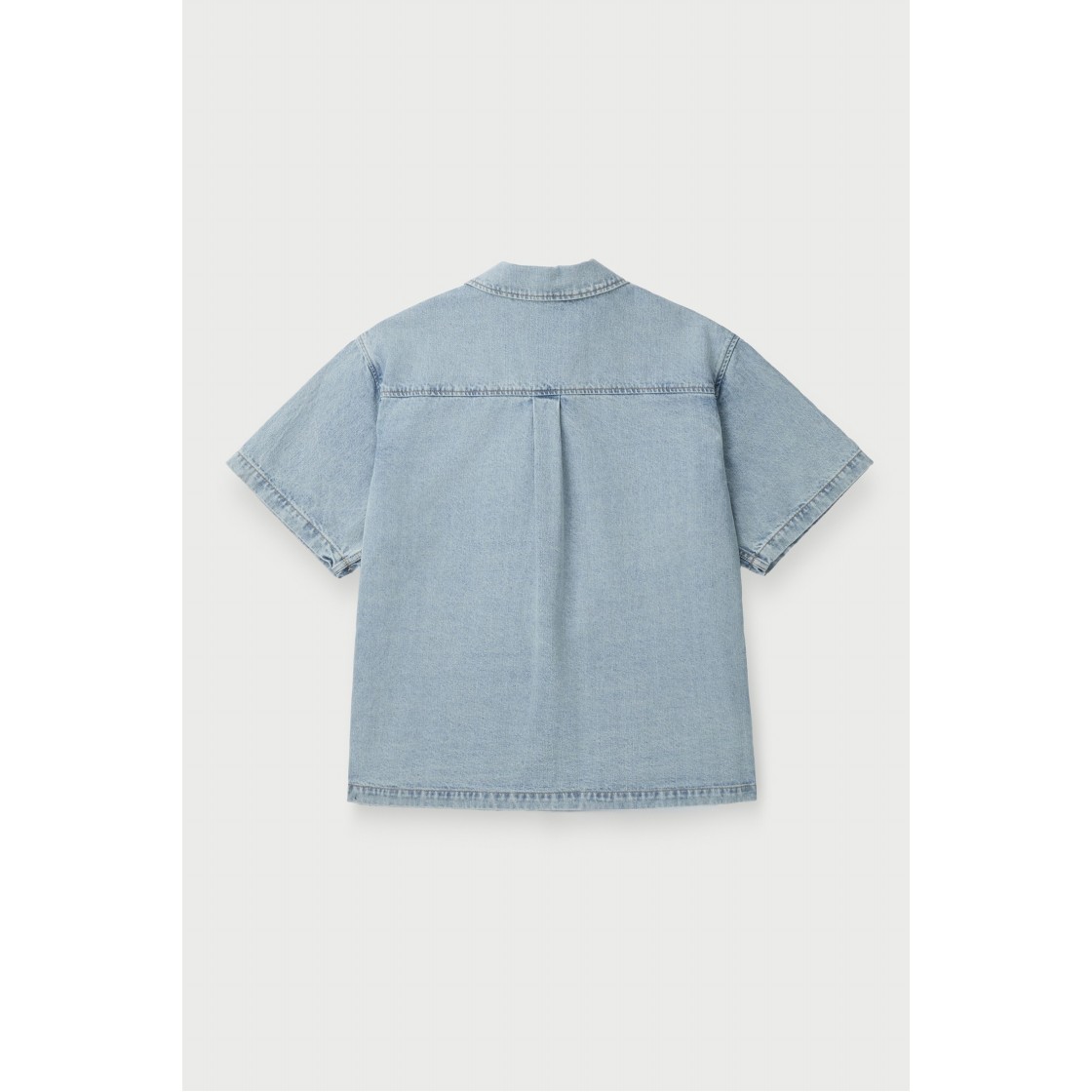 이로 슈쥬리 데님 반팔 셔츠 라이트 블루(Iro Szuree Denim Short Sleeve Shirt Light Blue) - 3