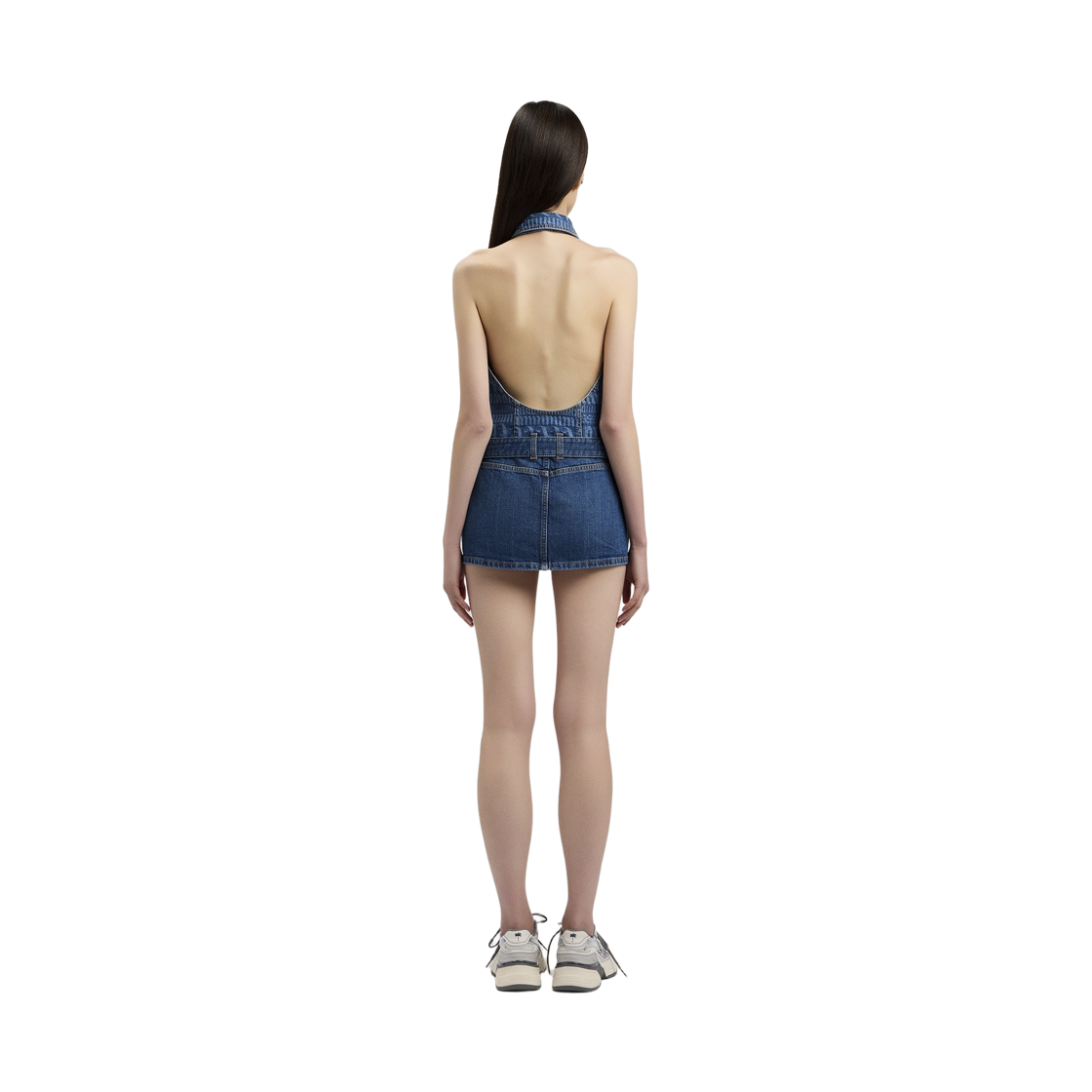 팜엔젤스 LW 올 오버 로고 데님 드레스 - 라이트 블루 오프 화이트(Palm Angels Lw Allover Logo Denim Dress - Light Blue Off White) - 4