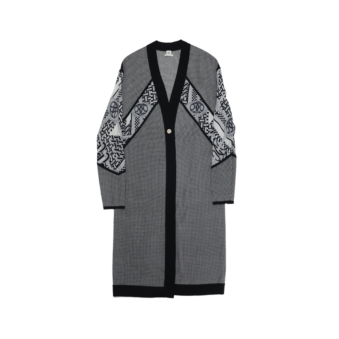ITT4W6G253WW Hermes Long Sleeve Twill Cardigan in Black Silk