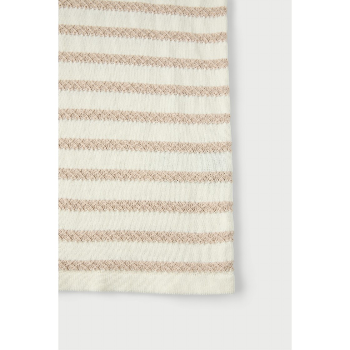 이로 마나우스 스트라이프 숏 슬리브 니트 베이지 패턴(Iro Manaus Stripe Short Sleeve Knit Beige Pattern) - 5