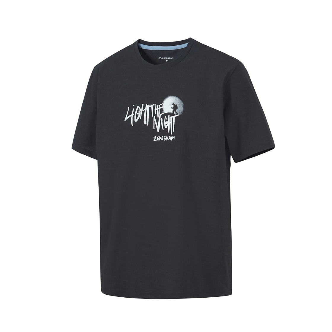 제로그램 LIGHT THE NIGHT Espol 그래픽 반팔 티셔츠(ZEROGRAM Light The Night Espol Graphic SS Dark Gray)